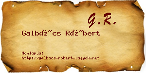 Galbács Róbert névjegykártya