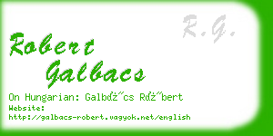 robert galbacs business card